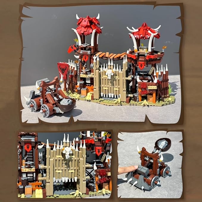 Medieval Bonefire Gate Building Bricks SetMiddle Building Set House Building Block Toy Living Room DecorationsCollectible Display Set for Adults1279pcs