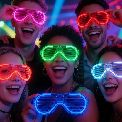 10PCS LED Light Up Glasses - 5 Neon Colors Glow in The Dark Party Supplies, Strobe Eyewear for Halloween Parties, Wedding, Birthday Bashes, Raves, Concerts & Gamer Parties
