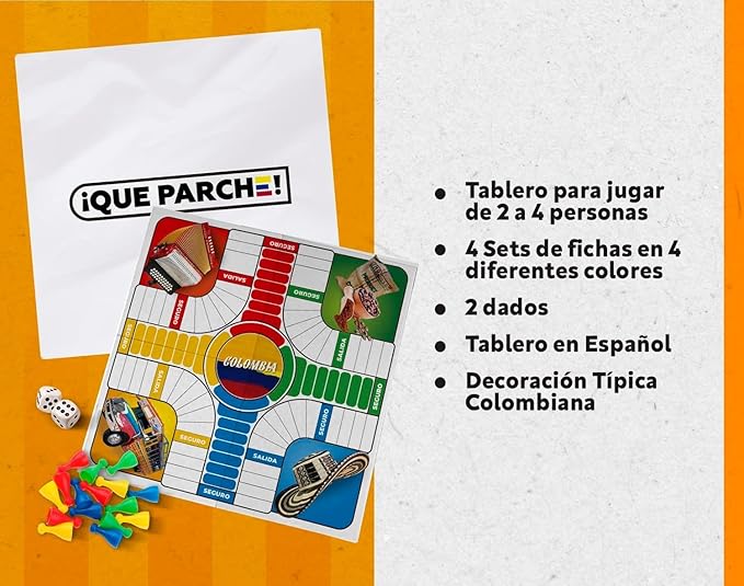 PARQUES Colombiano para 2 a 4 Jugadores Colombian Parques Board Game Parcheesi Board Game Juegos De Mesa para Adultos Productos Colombianos Colombia