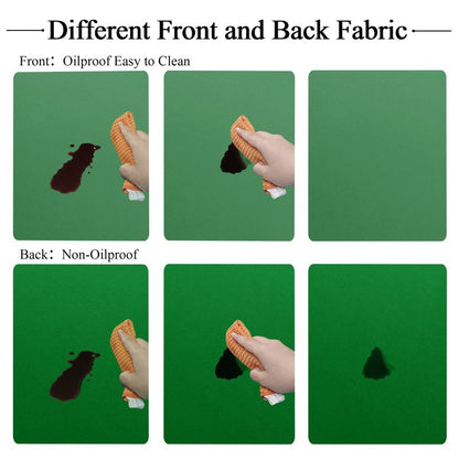Obstal Fitted Round Green Table Cloth, Reversible Waterproof Stain Resistant Elastic Stretch Tablecloth, Wipe Clean Table Cover for Outdoor/Indoor Use, Fits Round Tables up to 40" - 44" Diameter