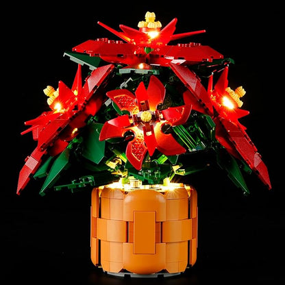 BRIKSMAX Light Kit for Lego Poinsettia -Innovative Led Lighting Compatible with Lego Icons 10370- Not Included Lego Set