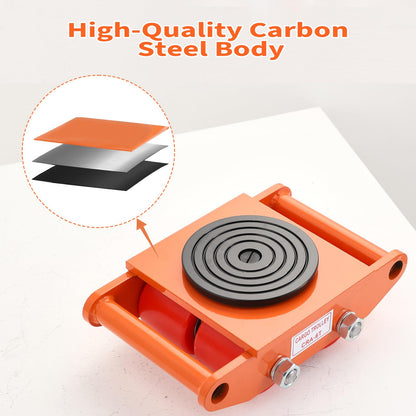 Garvee Machinery Mover Industrial Heavy Duty Skate Dolly with 4 Wheels & 360° Rotation Non-Slip Tray for Containers, Heavy Tools, Jobsite Box for Domestic and Industrial