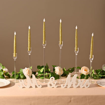 Vincidern 18pcs Acrylic Candle Holders Centerpieces for Table, Taper Candle Holder for Table Centerpieces, Wedding, Valentine, Dining Room Decorations, Clear Candlestick Holder Set