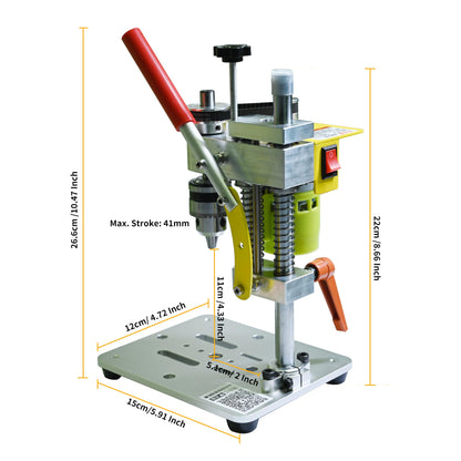 Electric Mini Bench Top Drill Press, 7 Speed Drilling Machine w/ B10 Chuck for 0.6-6mm Bits, Mefape DIY Metal Woodworking Jewelry Drill Tool