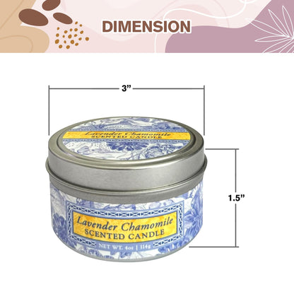 Greenwich Bay Hand-Poured Scented Candle in Decorative Tin – 4 oz/114 g Travel Candle with Lead-Free Wick, Vegetable Wax, Long-Burning Aromatherapy Gift, Single Wick – Made in USA (Lavender)