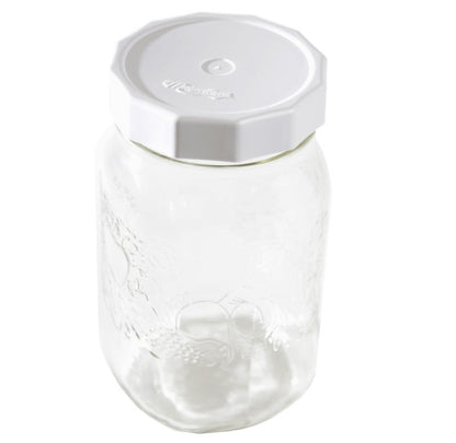 Masontops Tough Tops - Ball Wide Mouth Mason Jar Lids Plastic Leakproof - BPA-Free White Plastic Mason Jar Lids - Reusable Dry Canning Lids fit Ball Jars (Ball Mason Jars not included)