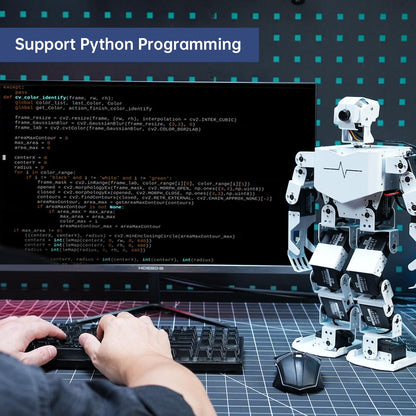 HIWONDER Humanoid Robot with ChatGPT Multimodal AI Models AI Embodied Intelligent Vision Scene Voice Understanding 20DOF Educational Robot Kit Python Programming, TonyPi Advanced & RaspberryPi 5 2GB