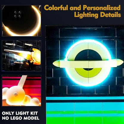 VONADO Light for Lego Tales of The Space Age Remote Control Lighting Compatible with Lego Space Age 21340 Building Set (No Lego Model) DIY Decor Space Legos 21340 Lights (ONLY Lights)