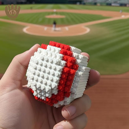 Baseball 3D Building Block Set - Ball and Gloves - Educational Toy - Perfect for Ages 14 15 16 Years and Above - Challenging Creative Fun and Skill-Building - 3D Instruction (1485 PCS)