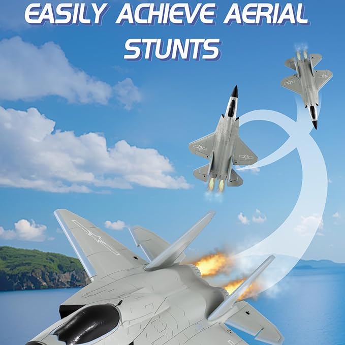 FX9631 RC Plane 2.4GHz 4CH Brushless Remote Control Airplane 3D 6G Mode Built in Six Axis Gyroscope Aerobatics Culvert Plane Simulated Stealth Fighter Toy Gift for Teens Adults