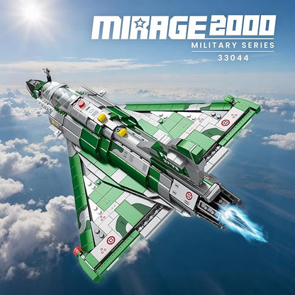 Reobrix Mirage 2000 Fighter Jet Building Kit for Adults and Teens 1012 PCS Military Airplane Model Set STEM Aircraft Toy with Openable Cockpit &amp Retractable Landing Gear Display Collectible Gif