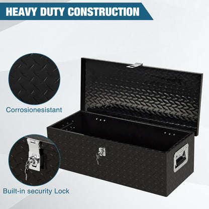 OUTLANE Heavy Duty Aluminum Underbody Truck Tool Box – 30x13x9.6 Inch Diamond Plate Lockable Storage Chest, Waterproof & Rust-Proof, Side Handles, for Pickup Truck Bed, RV, Trailer, Workshop, Garage