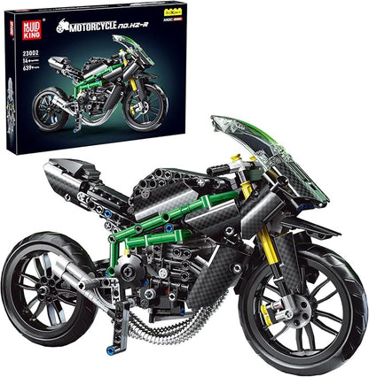 Mould King Motorcycle Building Sets 23002 Motorcycle Model Kits Superbike Blocks Kits Toys Collectible Motorbike Model for Adults 14+(639 PCS)