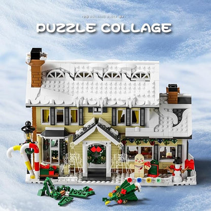Winter Christmas Holiday House Building Set Holiday Village Blocks Christmas House Gifts for Adults and Teen (1431pcs)