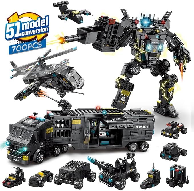 iloveee 51 in 1 Robot STEM Building Blocks Toys for Boys Age 8-12 Educational Learning Building Bricks Truck Kit Gifts for 6 7 8 9 10 11 13 Years Old Kids Engineering Erector Set 700PCS…
