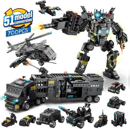 iloveee 51 in 1 Robot STEM Building Blocks Toys for Boys Age 8-12 Educational Learning Building Bricks Truck Kit Gifts for 6 7 8 9 10 11 13 Years Old Kids Engineering Erector Set 700PCS…
