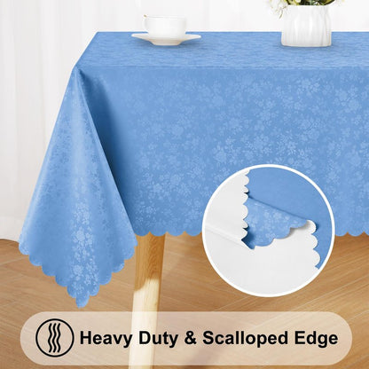 Smiry Rectangle Table Cloth, Waterproof Heavy Duty Vinyl Tablecloths, Wipeable Washable Table Cover for Kitchen and Dining Room (Christmas Green, 52" X 70")