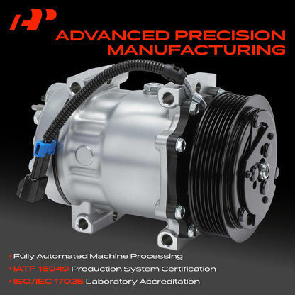 A-Premium Air Conditioner AC Compressor with Clutch Compatible with Kenworth T660 2011-2012, T680 2013-2015/2017-2018, T880 2017-2018 & Peterbilt 365/367 2011-2016, 389 2016, 567 2015-2016, 579, 587