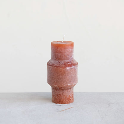 Creative Co-Op Unscented Totem Pillar, Spice Candles, 3" L x 3" W x 6" H, Orange