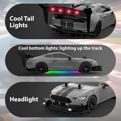 RC Drift Car 1/20 Scale 2.4GHz 4WD Remote Control Car with Led Lights 22KM/H High Speed Rechargeable Batteries Racing Sport Cars RC Cars for Kids Boys Girls Adults Gifts Birthday Christmas