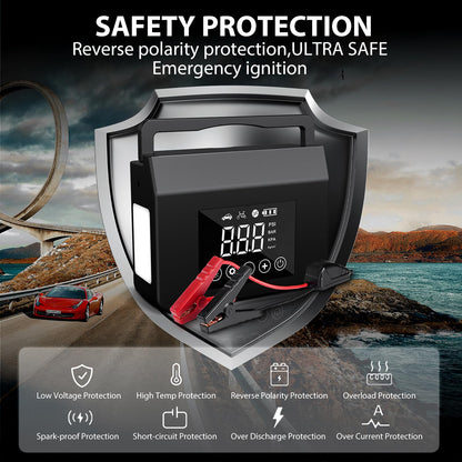 Jump Starter with Air Compressor, 4000A Car Battery Jump Starter(ALL Gas/8.0L Diesel) with 150PSI Tire Inflator 12V Car Battery Jump Power, 15000mAh PowerBank With LED Light, with Type-C Quick Charge.