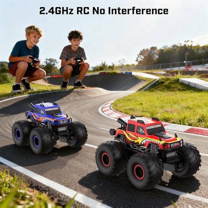 WayEee Remote Control Car Toys for Kids 6+ RC Car Waterproof Monster Truck Toys Amphibious 4X4 Pickup All Terrain Off-Road Vehicles 2.4GHz Remote Control 1/18 Scale RC Truck Boys Gifts/Blue