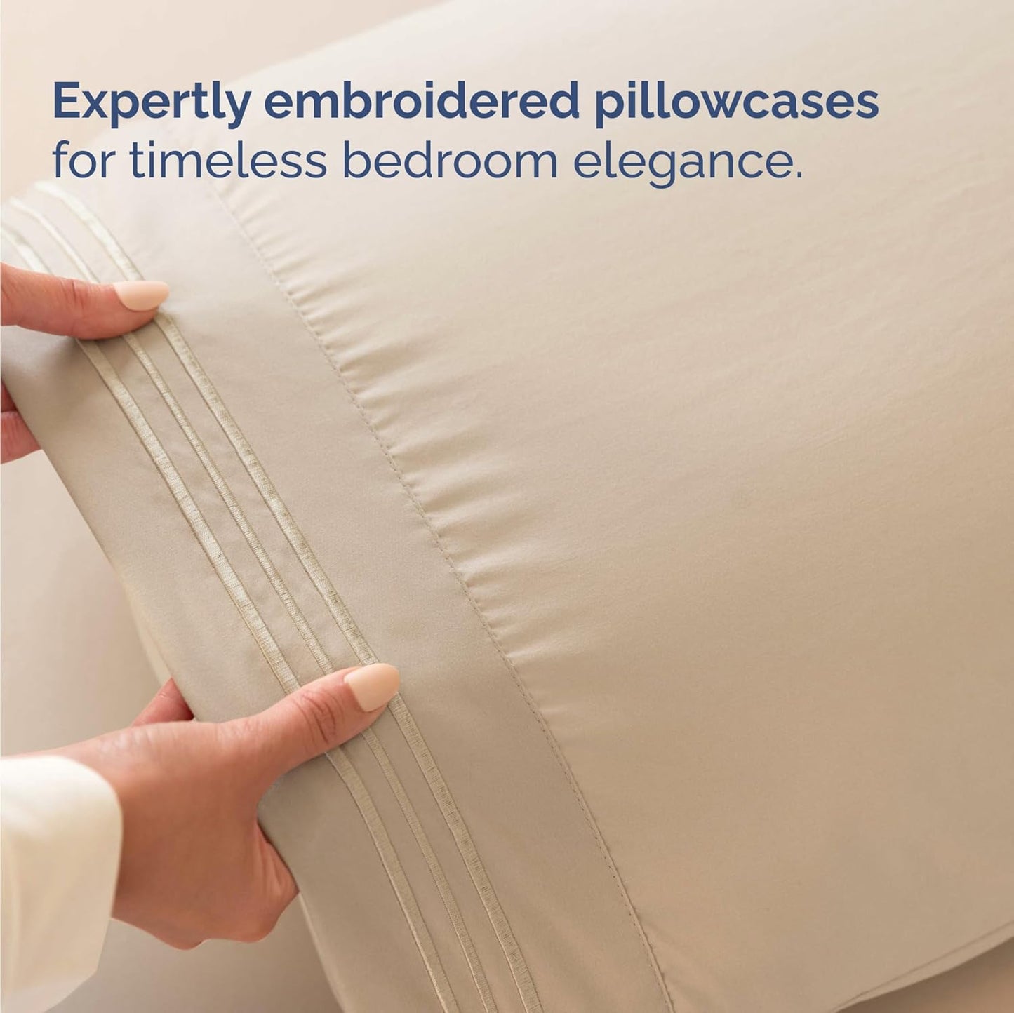 Skiennix Twin Size Sheet Set - Comfy Cooling Bed Sheets - Ultra-Soft, Deep Pockets, Wrinkle-Free - Oeko-Tex Certified, Cream