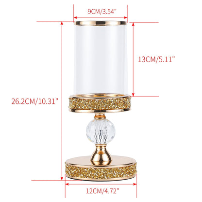 Hurricane Candle Holders for Pillar Candle, Pillar Candle Holder, Crystal Candlesticks Holder for Dining Coffee Table, Wedding,Events,Parties, Home Decor YL031SD