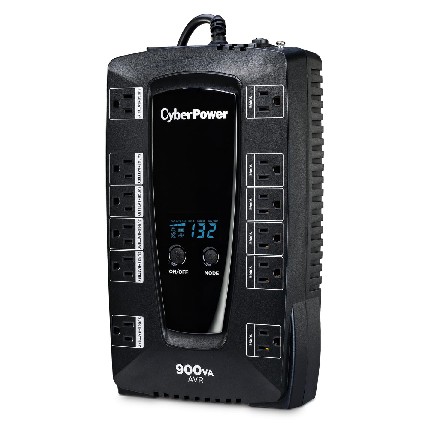 CyberPower AVRG900LCD Intelligent LCD UPS Battery Backup and Surge Protector, 900VA/480W, 12 Outlets, AVR, Compact, UL Certified
