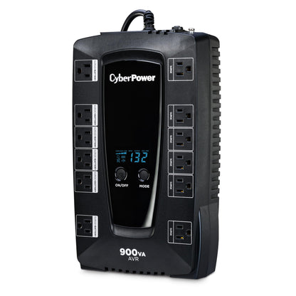 CyberPower AVRG900LCD Intelligent LCD UPS Battery Backup and Surge Protector, 900VA/480W, 12 Outlets, AVR, Compact, UL Certified