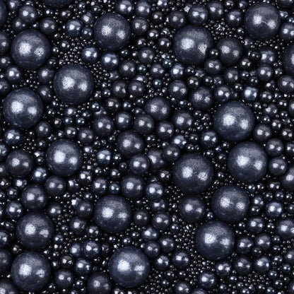 Cobakey Black Sprinkles for Cake Decorations Edible Pearl Sprinkles for Cupcake Toppers Wedding Party Valentines Halloween Christmas Supplies 3.52 ounce