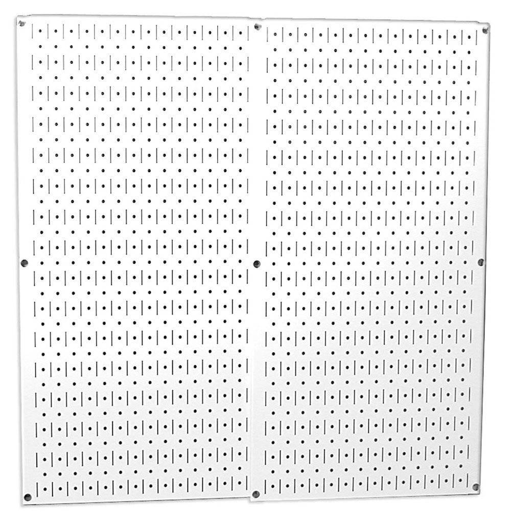 Wall Control Pegboard Organizer 4 ft. Metal Standard Tool Storage Kit With White Toolboard and Accessories - 30-P-3232W