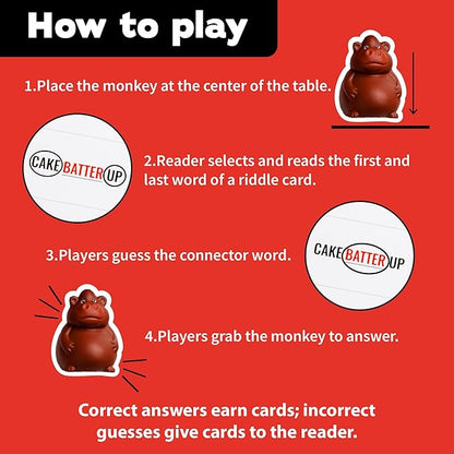 Chunky Monkey Business Funny Fill-in-The-Blank Word Guessing Brain Teaser Party Game for Game Nights Family Fun and Groups Ages 10+