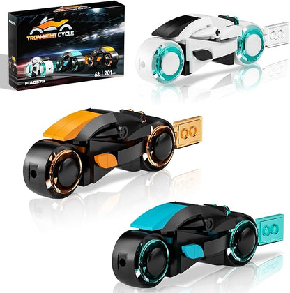 TRON Legacy Building Set Tron Light Cycle Collectible Toy Motorcycle Building Block Set Toy for TRON Fans and Kids