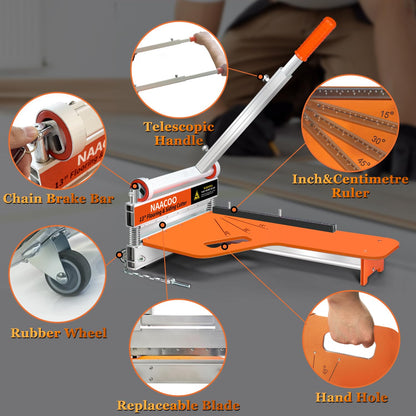 NAACOO Laminate/Vinyl Floor Cutter, 13” Vinyl Plank Cutter with Wheel – Just 1 Step Meet Angle&Length Cutting, Flooring Tools - Cuts Laminate Floor, Engineer Wood, LVP/T, VCT, SPC, WPC