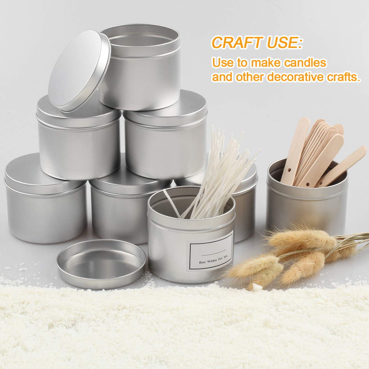 DINGPAI Candle Tin 18 Piece, 4 oz, Candle Containers for DIY Candle Making