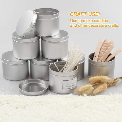 DINGPAI Candle Tin 18 Piece, 4 oz, Candle Containers for DIY Candle Making