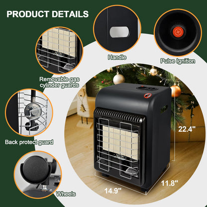 OKF Propane Heater, 6000 to 18000 BTU 3 Modes Indoor Propane Heaters with ODS & Tip-over Protection, Outdoor Heater Propane with Gas Regulator & Hose Heat up to 450 Sq.Ft,for Garage,Camping,Patio,Shop