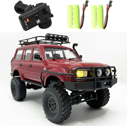RC Crawler WPL C54-1 RC Truck 1/16 RC Rock Crawler 4x4 Remote Control Truck Off Road All Terrain RTR Proportional 260 Motor Upgraded Chassis and Gearbox Hobby RC Gift for Adults 2 Batteries
