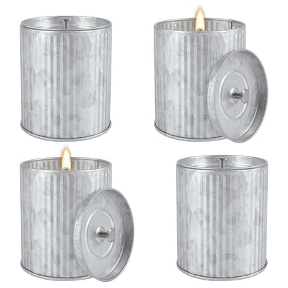 4Packs Citronella Candles Outdoor Indoor,Natural Soy Wax Scented Candles,Long Lasting Burning for Home Gardon Patio Balcony,Summer Gift,Silver 4oz