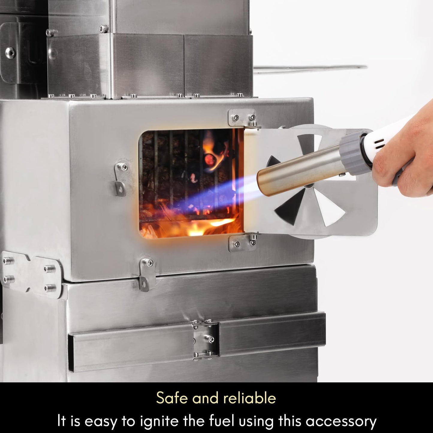 WILLOWYBE Outdoor Sauna Wood Pellet Heater Accessory - Large Capacity, Efficient Heating, Durable Stainless Steel, Compatible with Our Outdoor Sauna Stove