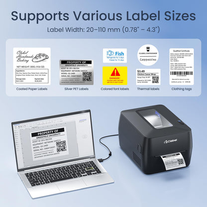 Thermal Transfer Label Printer- Bluetooth 4x6 Shipping Printer for Small Business, Warehouse, Retail and Office, Barcode Maker for Asset Tracking, Inventory and Logistics, Compatible with Phone and PC