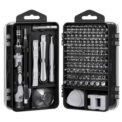 YINSAN Precision Screwdriver Set, Electronics Repair Tool Kit Micro Magnetic Bit for iPhone, Computer, PC, Laptop, Phone, Mac, Tablet, Home DIY, Game Consoles, Glasses, Watch, Doorbell, 120 in 1 Black