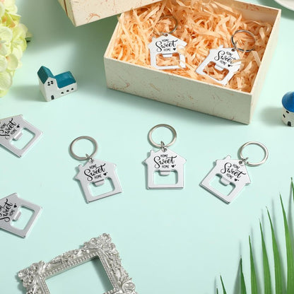 Jingmore 30 Pcs New Home Keychains Bulk Estate Agent Gifts Sweet House Keyrings Housekeeping Gift Housewarming Party Favors (Sweet Home)