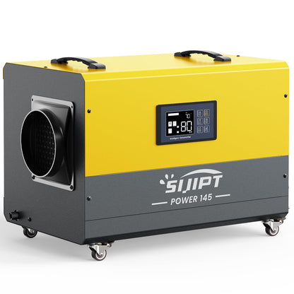 145 Pints Commercial Dehumidifier with Pump & Drain Hose for Crawl Spaces, Basement, Industry Water Damage Unit, Up to 6000 Sq Ft, Automatic Defrost, Adjustable Humidity Control, Compact, Portable