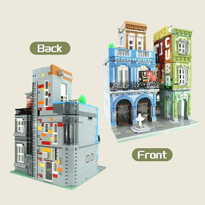 ZenithFlow Street View Building Blocks Kit Cuba Hotel Mini Blocks Construction Toys European Architecture Model House Store Building Set Idea Gifts Home Decoration Collection for Adults (3959 PCS)