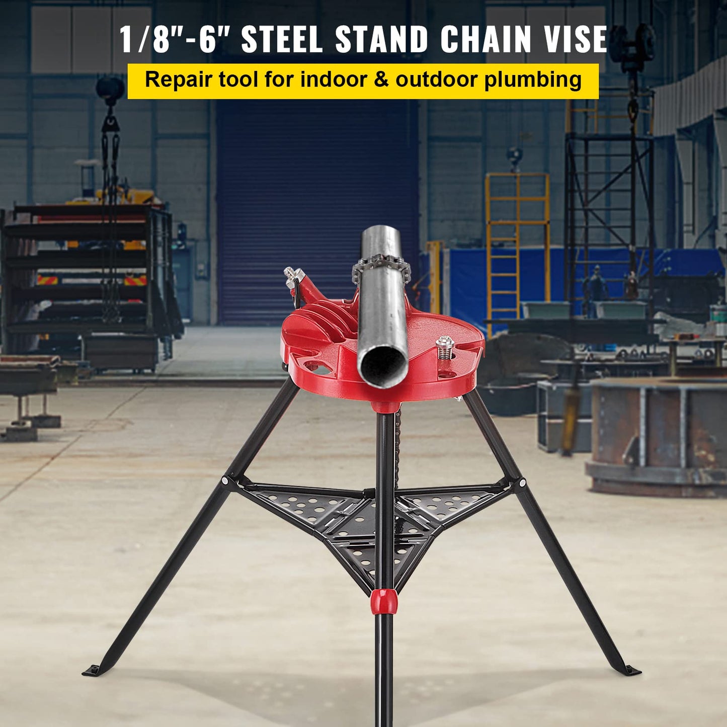 RIDGID 300 Power Drive Pipe Threading Machine + Mophorn 460-6 Tripod Pipe Chain Vise