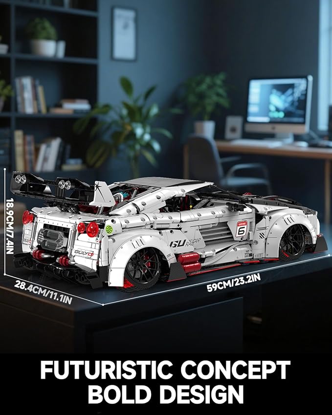 JTBBOY 1:8 Scale Race Car Building Set for Adults Model Kit for Adults to Build Collectible Car Building Kits Supercar with Authentic FeaturesDisplay Model for Home or Office(3939PCS)