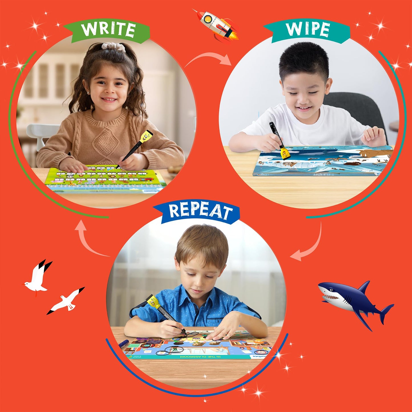 Skillmatics Search and Find Megapack Educational Game - Reusable Preschool Learning Activities, Perfect for Toddlers & Kids Who Love Toys, Art & Crafts, Builds Vocabulary, Gifts for Ages 3, 4, 5, 6