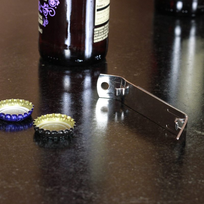 Chef Craft Select Iron Plated Bottle Opener/Can Tapper with Magnet, Pack of 2, 1, Grey